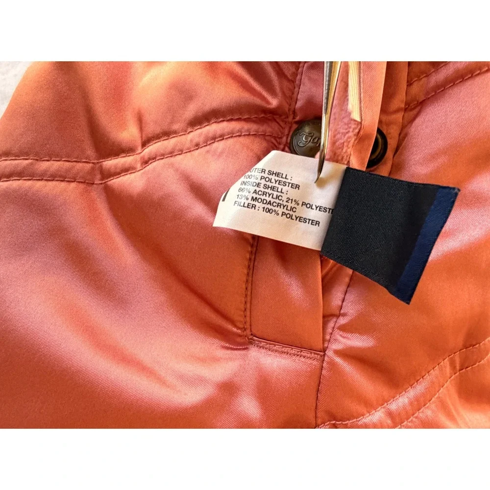 Gap Kids Faux Fur Vest‎ XXL 14-16 Brown Pink Shaggy Zip Up Quilted HOL'07 303592